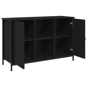 vidaXL ντουλάπι τηλεόρασης Μαύρης Δρυός 101x35x65cm Επεξεργασμένο Ξύλο και Χάλυβας
