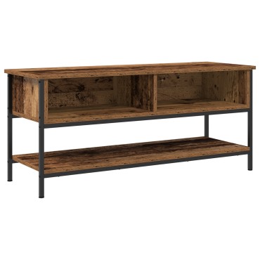 vidaXL Ντουλάπι τηλεόρασης παλιού ξύλου 100x35x45cm Κατασκευασμένο από ξύλο και χάλυβα