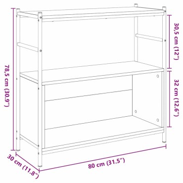 vidaXL Ράφι Βιβλίων 80x30x78,5cm Επεξεργασμένο Ξύλο Artisan Oak 1 τεμ.