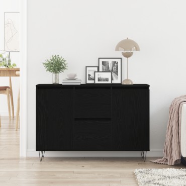 vidaXL Μπουφέ Μαύρο Δρυς 101,5x35x70cm Επεξεργασμένο Ξύλο 1 τεμ.