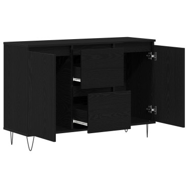 vidaXL Μπουφέ Μαύρο Δρυς 101,5x35x70cm Επεξεργασμένο Ξύλο 1 τεμ.