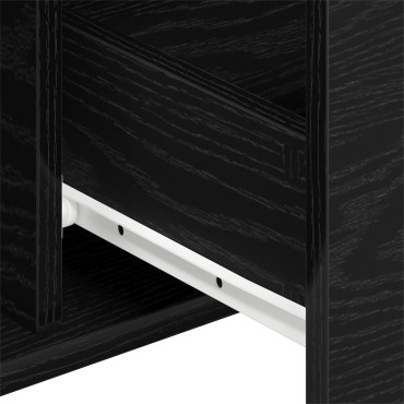 vidaXL Μπουφέ Μαύρο Δρυς 101,5x35x70cm Επεξεργασμένο Ξύλο 1 τεμ.