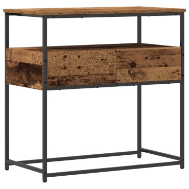 vidaXL Τραπέζι κονσόλας Παλιό Ξύλο 75x40x75cm Συνθετικό Ξύλο και Χάλυβας 1 τεμ.
