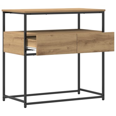 vidaXL Τραπέζι Σαλονιού Artisan Oak 75x40x75cm Επεξεργασμένο Ξύλο και Χάλυβας 1 τεμ.