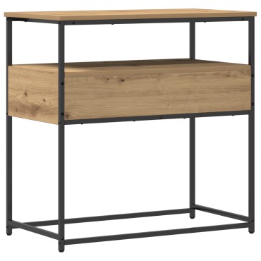 vidaXL Τραπέζι Σαλονιού Artisan Oak 75x40x75cm Επεξεργασμένο Ξύλο και Χάλυβας 1 τεμ.