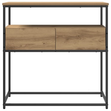 vidaXL Τραπέζι Σαλονιού Artisan Oak 75x40x75cm Επεξεργασμένο Ξύλο και Χάλυβας 1 τεμ.