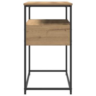vidaXL Τραπέζι Σαλονιού Artisan Oak 75x40x75cm Επεξεργασμένο Ξύλο και Χάλυβας 1 τεμ.