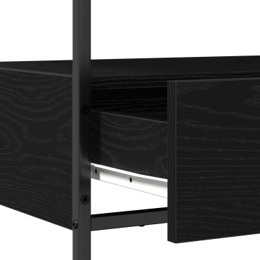 vidaXL Κονσόλα Μαύρη Δρυς 75x40x75cm Επεξεργασμένο Ξύλο και Ατσάλι 1 τεμ.