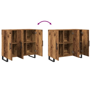 vidaXL Μπουφές με 3 Πόρτες Παλιού Ξύλου 90x34x80cm Σαθρού Ξύλου 1 τεμ.