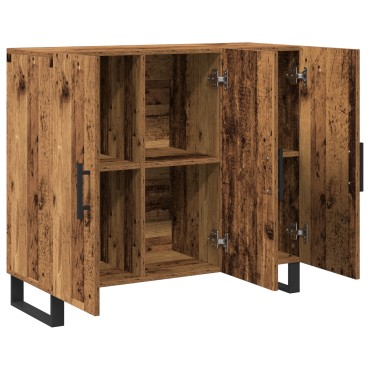 vidaXL Μπουφές με 3 Πόρτες Παλιού Ξύλου 90x34x80cm Σαθρού Ξύλου 1 τεμ.