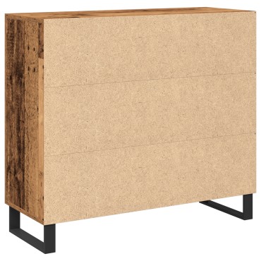 vidaXL Μπουφές με 3 Πόρτες Παλιού Ξύλου 90x34x80cm Σαθρού Ξύλου 1 τεμ.