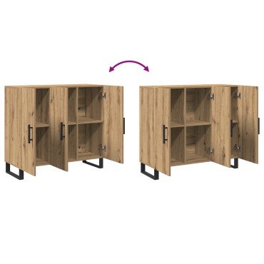 vidaXL Μπουφές με 3 Πόρτες από Καρυδιά 90x34x80cm Επεξεργασμένο Ξύλο 1 τεμ.
