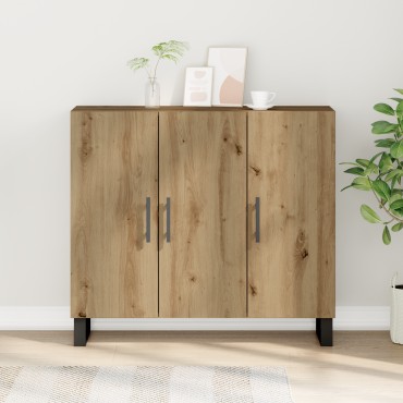 vidaXL Μπουφές με 3 Πόρτες από Καρυδιά 90x34x80cm Επεξεργασμένο Ξύλο 1 τεμ.