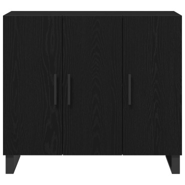 vidaXL Μπουφές με 3 Πόρτες Μαύρη Βελανιδιά 90x34x80cm Επεξεργασμένο Ξύλο 1 τεμ.