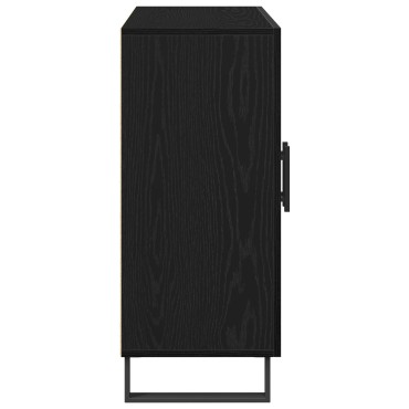 vidaXL Μπουφές με 3 Πόρτες Μαύρη Βελανιδιά 90x34x80cm Επεξεργασμένο Ξύλο 1 τεμ.