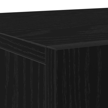 vidaXL Μπουφές με 3 Πόρτες Μαύρη Βελανιδιά 90x34x80cm Επεξεργασμένο Ξύλο 1 τεμ.