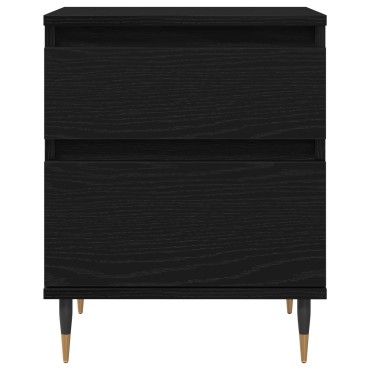 vidaXL Κομοδίνο Μαύρο Δρυς 40x35x50cm Επεξεργασμένο ξύλο 1 τεμ.