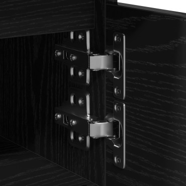 vidaXL Κομοδίνο Μαύρο Δρυς 40x35x50cm Επεξεργασμένο ξύλο 1 τεμ.