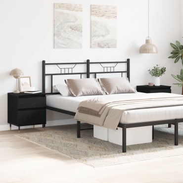 vidaXL Κομοδίνα 2 τεμ. Μαύρη Δρυς 40x35x50cm Επεξεργασμένο Ξύλο