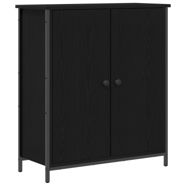 vidaXL Μπουφές Μαύρη Καρυδιά 70x30x80cm Επεξεργασμένο Ξύλο και Χάλυβας 1 τεμ.