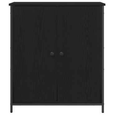 vidaXL Μπουφές Μαύρη Καρυδιά 70x30x80cm Επεξεργασμένο Ξύλο και Χάλυβας 1 τεμ.