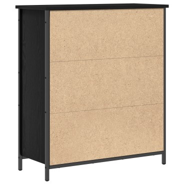 vidaXL Μπουφές Μαύρη Καρυδιά 70x30x80cm Επεξεργασμένο Ξύλο και Χάλυβας 1 τεμ.