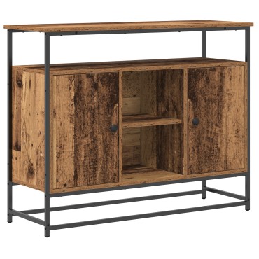 vidaXL Μπουφές Παλιού Ξύλου 100x35x80cm Κατασκευασμένο από MDF και Ψηλό Μέταλλο 1 τεμ.