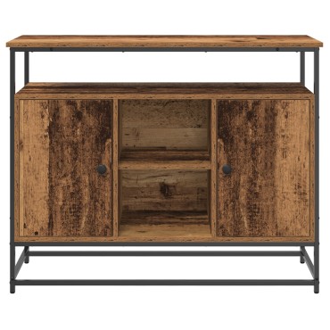 vidaXL Μπουφές Παλιού Ξύλου 100x35x80cm Κατασκευασμένο από MDF και Ψηλό Μέταλλο 1 τεμ.