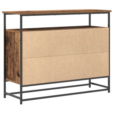 vidaXL Μπουφές Παλιού Ξύλου 100x35x80cm Κατασκευασμένο από MDF και Ψηλό Μέταλλο 1 τεμ.