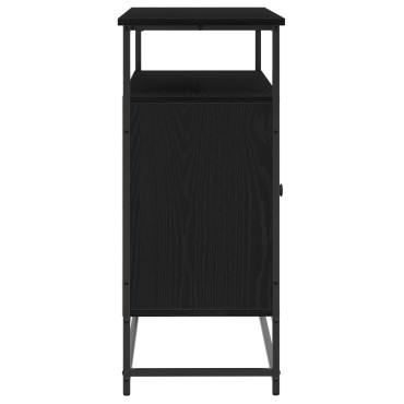 vidaXL Μπουφές Μαύρο Δρυς 100x35x80cm Επεξεργασμένο Ξύλο και Ατσάλι 1 τεμ.