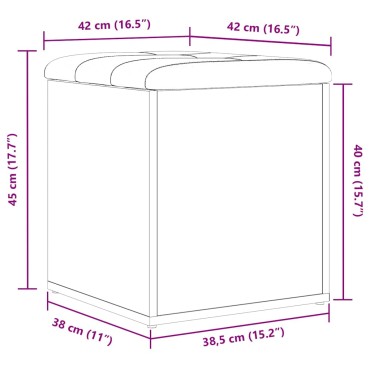 vidaXL Παγκάκι με αποθήκευση Μαύρη Οξυά 42x42x45cm 1 τεμ.