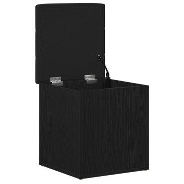 vidaXL Παγκάκι Αποθήκευσης Μαύρος Δρυός 42x42x45cm Μασίφ Ξύλο 1 τεμ.