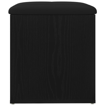 vidaXL Παγκάκι Αποθήκευσης Μαύρος Δρυός 42x42x45cm Μασίφ Ξύλο 1 τεμ.