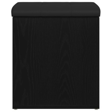 vidaXL Παγκάκι Αποθήκευσης Μαύρος Δρυός 42x42x45cm Μασίφ Ξύλο 1 τεμ.