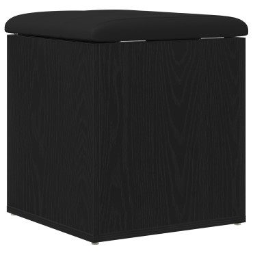 vidaXL Παγκάκι Αποθήκευσης Μαύρος Δρυός 42x42x45cm Μασίφ Ξύλο 1 τεμ.