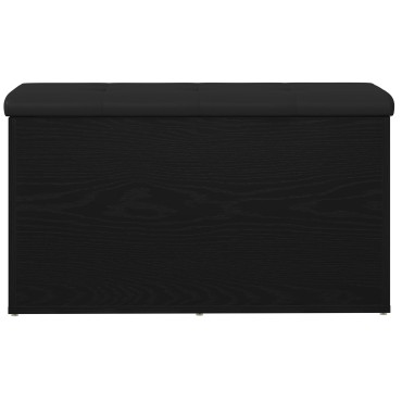vidaXL Παγκάκι Αποθήκευσης Μαύρο Δρυς 80x40x45cm Μηχανικά Κατασκευασμένο Ξύλο 1 τεμ.