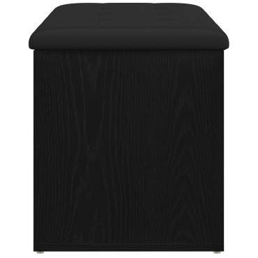 vidaXL Παγκάκι Αποθήκευσης Μαύρο Δρυς 80x40x45cm Μηχανικά Κατασκευασμένο Ξύλο 1 τεμ.
