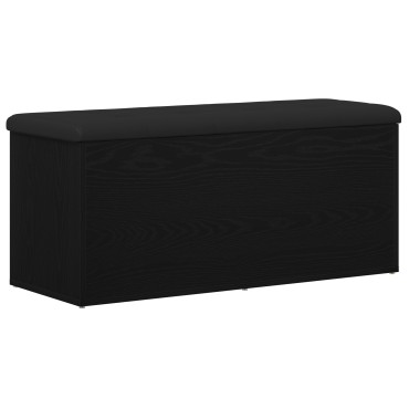 vidaXL Παγκάκι Αποθήκευσης Μαύρη Δρυς 100x40x45cm Συνθετικό Ξύλο 1 τεμ.