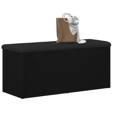 vidaXL Παγκάκι Αποθήκευσης Μαύρη Δρυς 100x40x45cm Συνθετικό Ξύλο 1 τεμ.