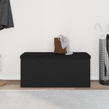 vidaXL Παγκάκι Αποθήκευσης Μαύρη Δρυς 100x40x45cm Συνθετικό Ξύλο 1 τεμ.