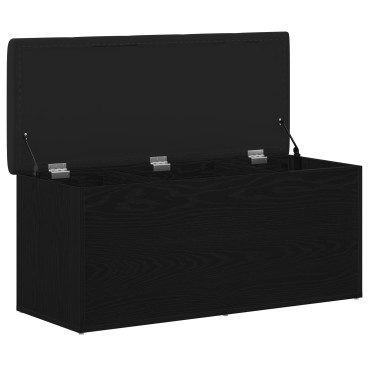 vidaXL Παγκάκι Αποθήκευσης Μαύρη Δρυς 100x40x45cm Συνθετικό Ξύλο 1 τεμ.