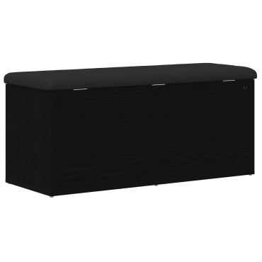 vidaXL Παγκάκι Αποθήκευσης Μαύρη Δρυς 100x40x45cm Συνθετικό Ξύλο 1 τεμ.