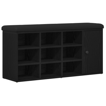 vidaXL Παγκάκι Αποθήκευσης Μαύρο Δρυς 100x30x48cm Κατασκευασμένο ξύλο 1 τεμ.