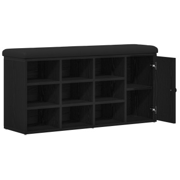 vidaXL Παγκάκι Αποθήκευσης Μαύρο Δρυς 100x30x48cm Κατασκευασμένο ξύλο 1 τεμ.