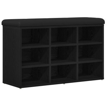 vidaXL Παγκάκι Αποθήκευσης Μαύρη Κέδρος 80x30x48cm Συνθετικό Ξύλο 1 τεμ.