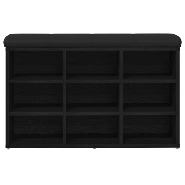 vidaXL Παγκάκι Αποθήκευσης Μαύρη Κέδρος 80x30x48cm Συνθετικό Ξύλο 1 τεμ.