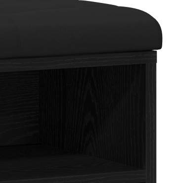 vidaXL Παγκάκι Αποθήκευσης Μαύρη Κέδρος 80x30x48cm Συνθετικό Ξύλο 1 τεμ.