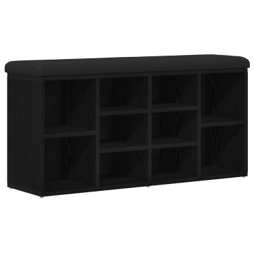 vidaXL Παγκάκι Αποθήκευσης Μαύρο Δρυς 100x30x48cm Επεξεργασμένο Ξύλο 1 τεμ.