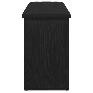 vidaXL Παγκάκι Αποθήκευσης Μαύρο Δρυς 100x30x48cm Επεξεργασμένο Ξύλο 1 τεμ.