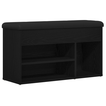 vidaXL Παγκάκι Αποθήκευσης Μαύρο Δρυς 80x30x45cm Συνθετικό Ξύλο 1 τεμ.